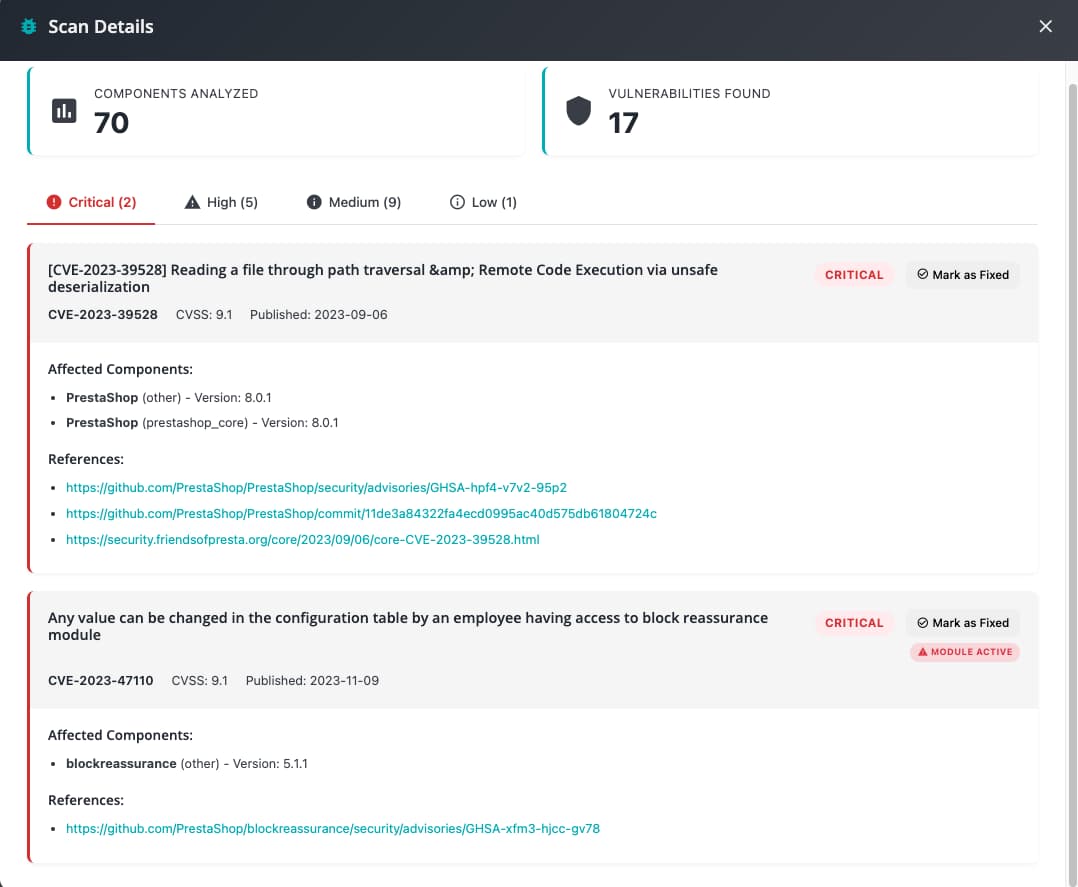 Scanner de vulnérabilités Sentinel